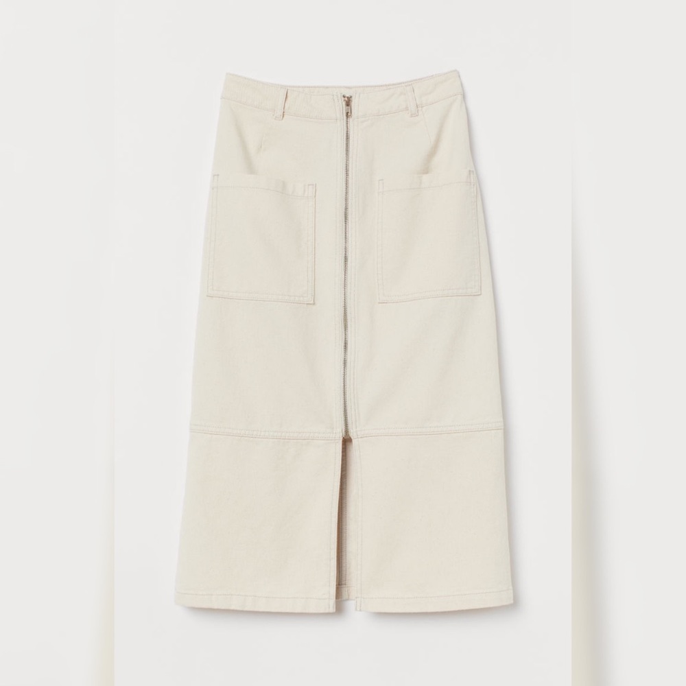 H&M calf length twill skirt size 6
